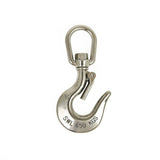 304 Stainless Steel Swivel Lift Clevis Chain Crane Hook with Safety Lock 650kg