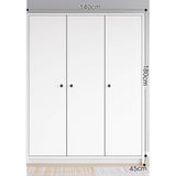 3 Door Wardrobe Bedroom Cupboard Closet Storage Cabinet Organiser