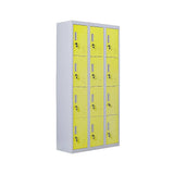 12-Door Locker for Office Gym Shed School Home Storage - Standard Lock with 2 Keys