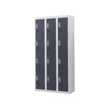 12-Door Locker for Office Gym Shed School Home Storage - Standard Lock with Keys