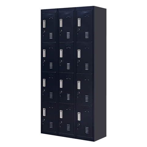 12-Door Locker for Office Gym Shed School Home Storage - Standard Lock with Keys