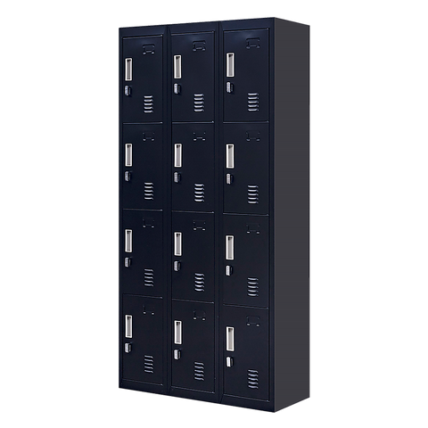 12-Door Locker for Office Gym Shed School Home Storage - Padlock-operated