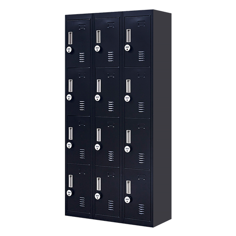 12-Door Locker for Office Gym Shed School Home Storage - 4-Digit Combination Lock