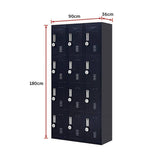 12-Door Locker for Office Gym Shed School Home Storage - 4-Digit Combination Lock