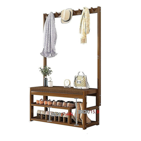 100cm Hallway Bench Coat Rack Stand Multifunctional Hall Shelf Entryway