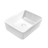 Ceramic Bathroom Basin Vanity Sink Square Above Counter Top Mount Bowl