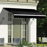 Motorised Outdoor Folding Arm Awning Retractable Sunshade Canopy Black 3.0m x 2.5m