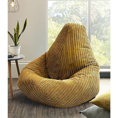 Jumbo Cord Beanbag Chair Cover Unfilled Large Bean Bag - Mustard