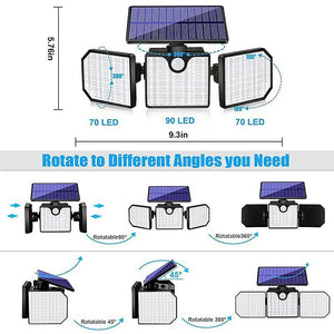 230 LED Solar Lights Outdoor 260LM Waterproof Motion Sensor Security Wall Lamp