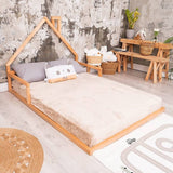 Montessori Wood Floor Bed House Frame for Kids and Toddlers