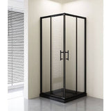 Adjustable 900x1000mm Double Sliding Door Glass Shower Screen in Black