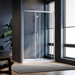 Adjustable 1100-120mm Wall to Wall Sliding Door Glass Shower Screen in Chrome