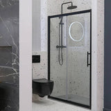 Adjustable 900-1000mm Wall to Wall Sliding Door Glass Shower Screen in Black