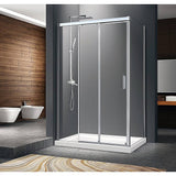 Adjustable 1400x800mm Single Door Corner Sliding Glass Shower Screen in Chrome