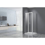 Adjustable 1500x800mm Single Door Corner Sliding Glass Shower Screen in Chrome