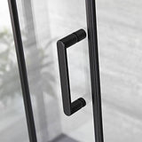 Adjustable 1300x1010mm Single Door Corner Sliding Glass Shower Screen in Black