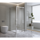 40mm Adjustable Contemporary Corner Sliding Chrome Shower Screen 90x92cm