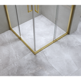 Adjustable 1100x1000mm Double Sliding Door Glass Shower Screen in Gold