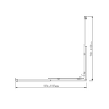 Adjustable 1100x1000mm Double Sliding Door Glass Shower Screen in Gold