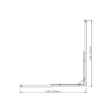 Adjustable 1200x1100mm Double Sliding Door Glass Shower Screen in Gold