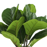 Decorative Potted Dense Artificial Fiddle Leaf Fig In Beautiful Decorative Bowl 37cm