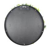 Flowering White Artificial Green Wall Disc UV Resistant 100cm (Black Frame)