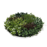 Slimline Artificial Green Wall Disc Art 100cm Green Field UV Resistant (Fresh White)