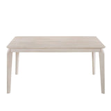 Dining Table 6 Seater Solid Rubberwood in White Washed