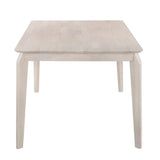 Dining Table 6 Seater Solid Rubberwood in White Washed