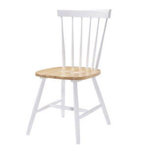 Set of 2 Dining Chair Solid Rubberwood in Danish Natural Oak