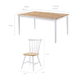 7pcs Scandinavian Dining Sets 1.5m Table 6 Chairs in Danish Natural Oak