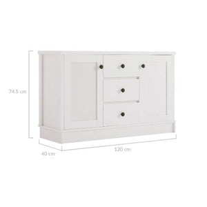 Margaux White Coastal Style Sideboard Buffet Unit