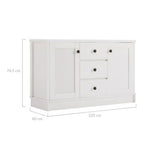 Margaux White Coastal Style Sideboard Buffet Unit