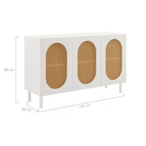 Kailua 3 Door Rattan Sideboard in White