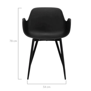 Looney Black Elegant Armrest Dining Chair Set of 2