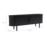 Kate Black Column TV Stand 160cm