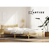 Artiss Bed Frame Wooden Double Size Bed Base Pine Timber Mattress Foundation Oak