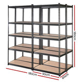 Giantz 4X1.8M Garage Shelving Warehouse Rack Storage Shelves Pallet Racking Charcoal