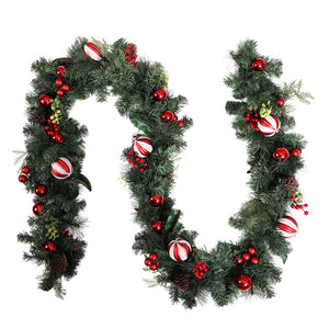 Jingle Jollys 2.7M 9FT Christmas Garland with Ornament Xmas Tree Decor