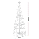 Jingle Jollys Christmas Tree 1.8M 320 LED Xmas Cold White Lights Optic Fibre