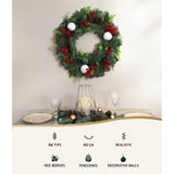 Jingle Jollys 2FT 60CM Christmas Wreath with Decor Xmas Tree Decoration