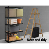 Darrahopens.com.au-1.8M 5-Shelves Steel Warehouse Shelving Racking Garage Storage Rack Black