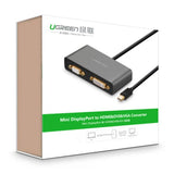 UGREEN 3-in-1 Mini DisplayPort to HDMI&VGA&DVI converter - black (10440)