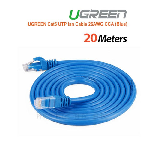 UGREEN Cat6 UTP lan cable blue color 26AWG CCA 20M (11206)