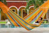 Mayan Legacy Queen Size Cotton Mexican Hammock in Alegra Colour