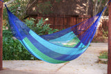 Mayan Legacy Queen Size Cotton Mexican Hammock in Oceanica Colour