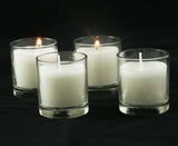 White Wax Clear Glass Holder Votive Candle - Wedding Event Centrepiece Table Decoration