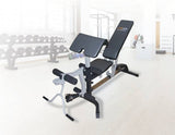 FID Flat Incline Decline Bench Press w/ Leg Extension