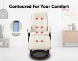 PU Leather Deluxe Massage Chair Recliner Ottoman Lounge Remote