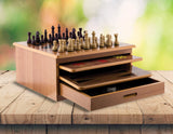 Darrahopens.com.au-10 in 1 Wooden Chess Board Games Slide Out Checkers House Unit Set